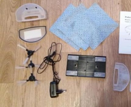 Spare accessories for the robot will last for several years of operation Contents of delivery