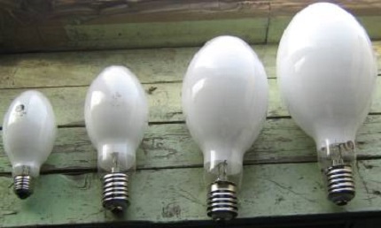 Lampes à décharge à arc avec différents types de culots Dimensions DRL