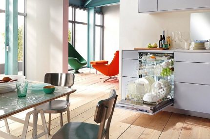 Dishwasher Miele in the interior