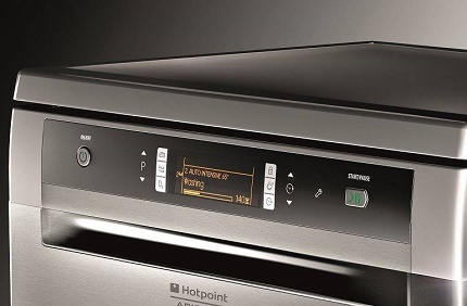 The control panel of the Italian dishwasher