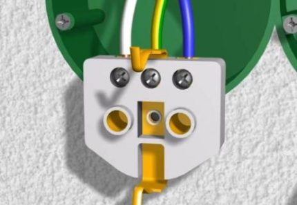 Verbindung lebte in der Steckdose