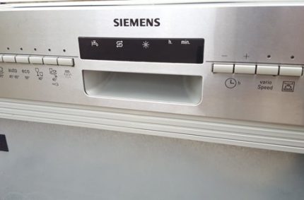 Panneau de commande pour lave-vaisselle Siemens VarioSpeed Plus - système de lavage rapide