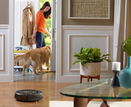 Le robot aidera au nettoyage quotidien de la laine Aspirateur robot dans une maison avec des animaux