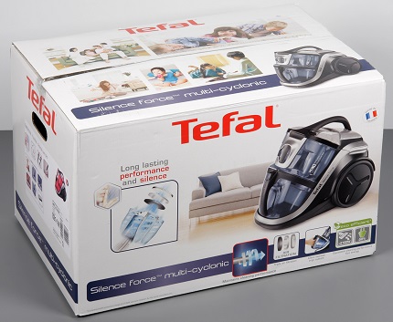 Pacote comercial para o aspirador silencioso da Tefal Embalagem para aspirador