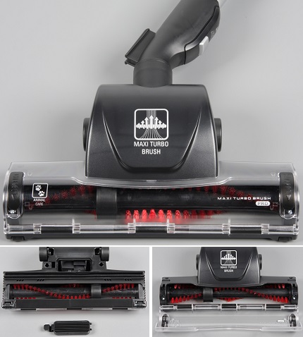 A escova exclusiva de um aspirador silencioso da empresa Tefal Maxi Turbo Brush PRO