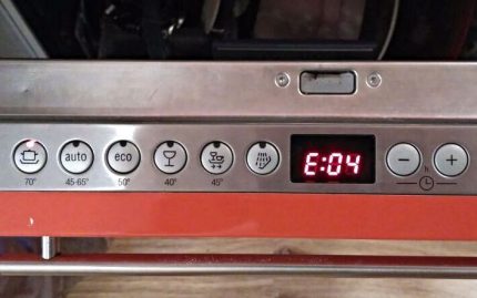 Le déchiffrement du code d'erreur contient des instructions pour la machine Erreur sur l'affichage du lave-vaisselle