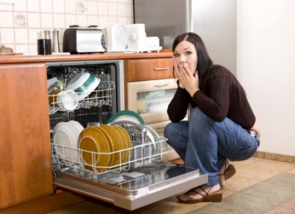 Vaisselle mal lavée Saleté sur la vaisselle