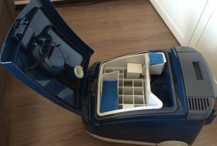 Filters are located under the cover.