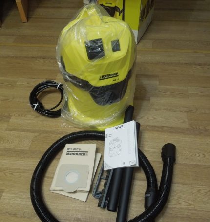 Karcher WD 3 Premium disassembled Vacuum cleaner Karcher WD 3 Premium on the floor