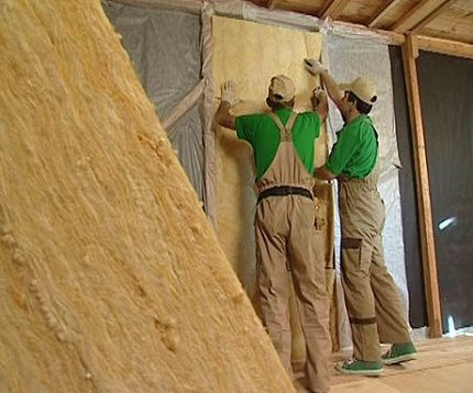 Isolante de parede de lã mineral