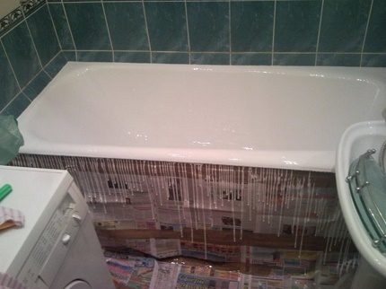 Il faut laisser suffisamment de temps pour sécher le bain. Séchage en bain