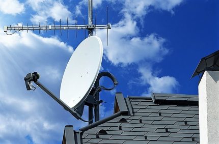 Antenne satellite sur le toit