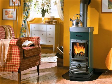 Fogão a lenha pequeno Forno espaçoso