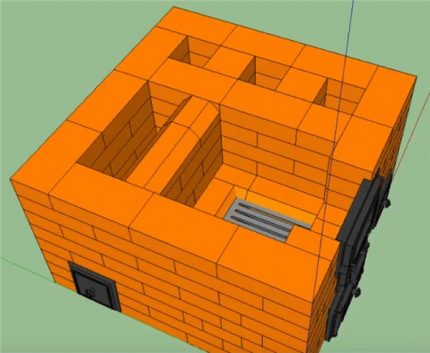 La construction de la chambre du foyer à l'intérieur du poêle en brique Cloison intérieure dans le poêle