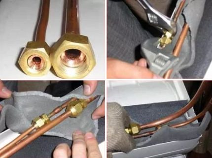 Elimination of capillary tube blockage Tubes for Freon in a split system