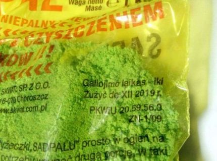 Le produit polonais doit être utilisé strictement selon les instructions Nettoyant à suie