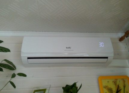 Split system from ballu model bsli 12hn1in the interior Wall mounted air conditioner