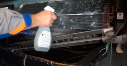 Nettoyage et élimination de la saleté tenace de l'unité intérieure du système divisé Nettoyage de l'unité intérieure du système split