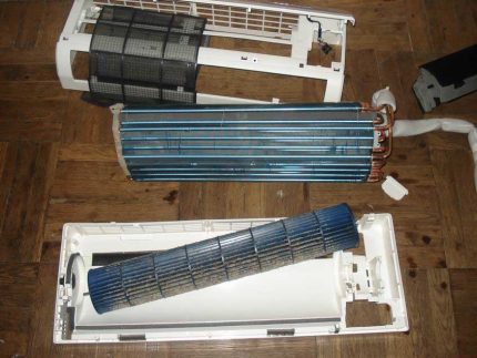 Climatiseur d'unité intérieure démonté Panasonic Éléments du bloc interne d'un système divisé