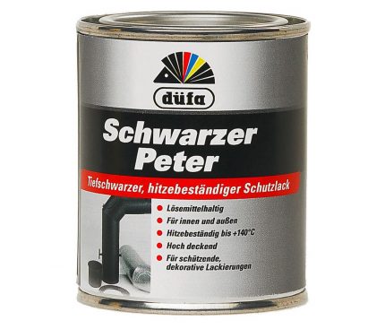 Tinta resistente ao calor para pintar fogões e lareiras com pincel ou rolo Paint Dufa Scwarzer Peter
