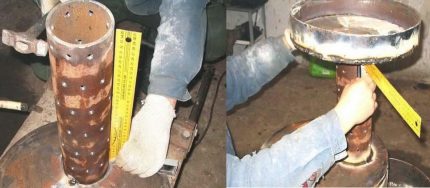 Préparation d'un tuyau perforé pour un réchauffeur d'échappement Tube de four perforé