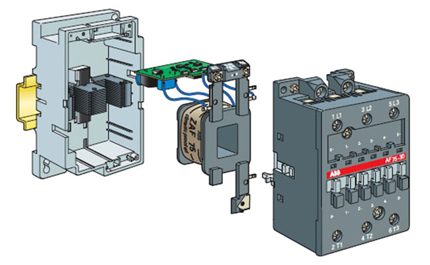 Représentation schématique d'EMF avec carte électronique Démarreur avec carte électronique