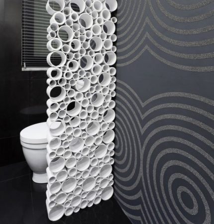 Option d'installation d'écran Paravent en plastique dans la salle de bain