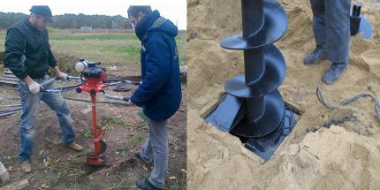 Forage de la tarière Forage de la tarière