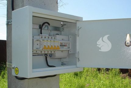 Schalttafel an der Säule