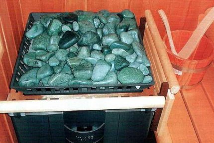 Using stones in the steam room The shape of the stones for the stove