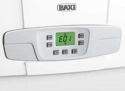 Error code E01 of the Baxi boiler