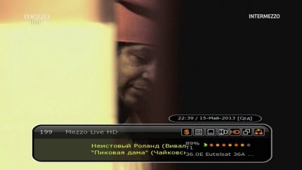 Informações sobre o programa de TV e o equipamento na tela Faixa de informações do sintonizador