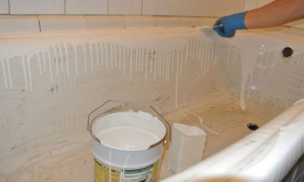 Restauration de bain avec acrylique