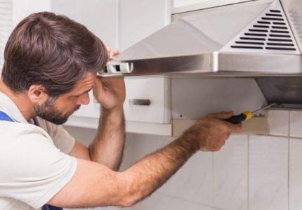 Suspendre les hottes murales aux supports Capot dôme