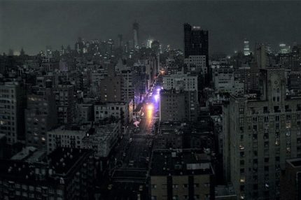 Metropole während eines Stromausfalls Hurrikan-Stromausfall