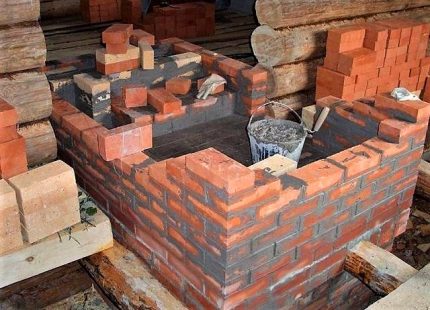 Habiller les coutures dans la maçonnerie du poêle russe Pansement d'angle de four