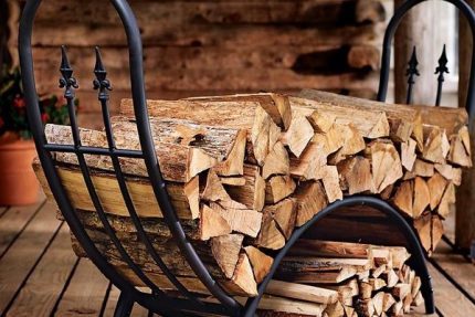 Un dispositif pour stocker du bois de chauffage pour le four d'un poêle russe Bois de chauffage pour le poêle russe