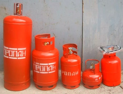 Cilindros de gás em aço