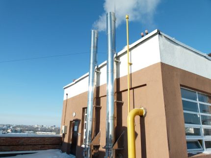 Dutos de fumaça para caldeiras autônomas de gás Altura da chaminé