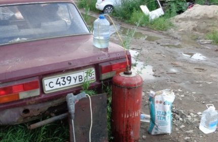 Ein Beispiel für das Befüllen des Empfängers mit einer Lösung