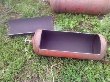 Cortar balão Cilindro queimado com superfície interna queimada