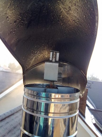 Chimney condensate Chimney condensate drain