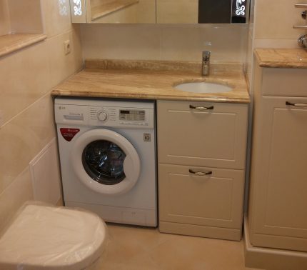 Laundry under the countertop