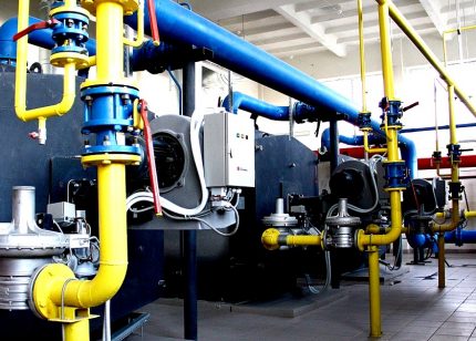 Gasoduto em uma empresa industrial