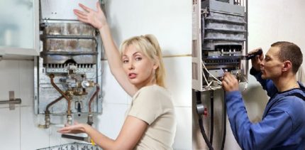 Chauffe-eau à gaz bourdonnant