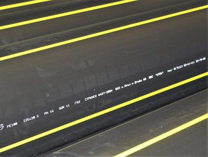 Marquage sur tuyau PE pour gaz