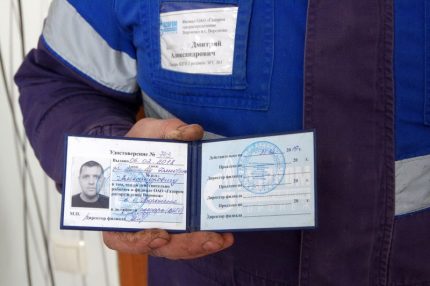 Bir gaz yöneticisi sertifikası