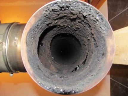 Cheminée à colonne obstruée