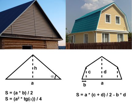 Types de toits pour les calculs de perte de chaleur