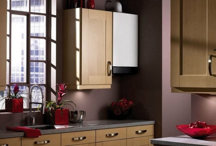 Chauffe-eau à gaz à l'intérieur